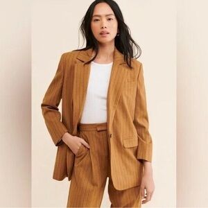 Madewell Oversized Pinstripe Blazer in Fallen Timber NWT